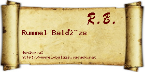 Rummel Balázs névjegykártya